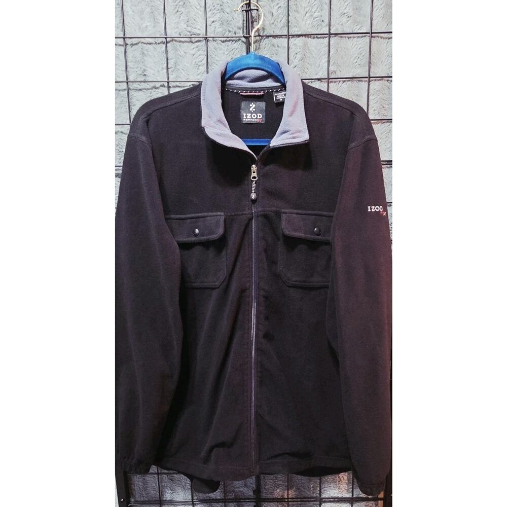 IZOD PERFORM X VINTAGE - Black, Long Sleeve, Fleece Jacket - Men's Size M